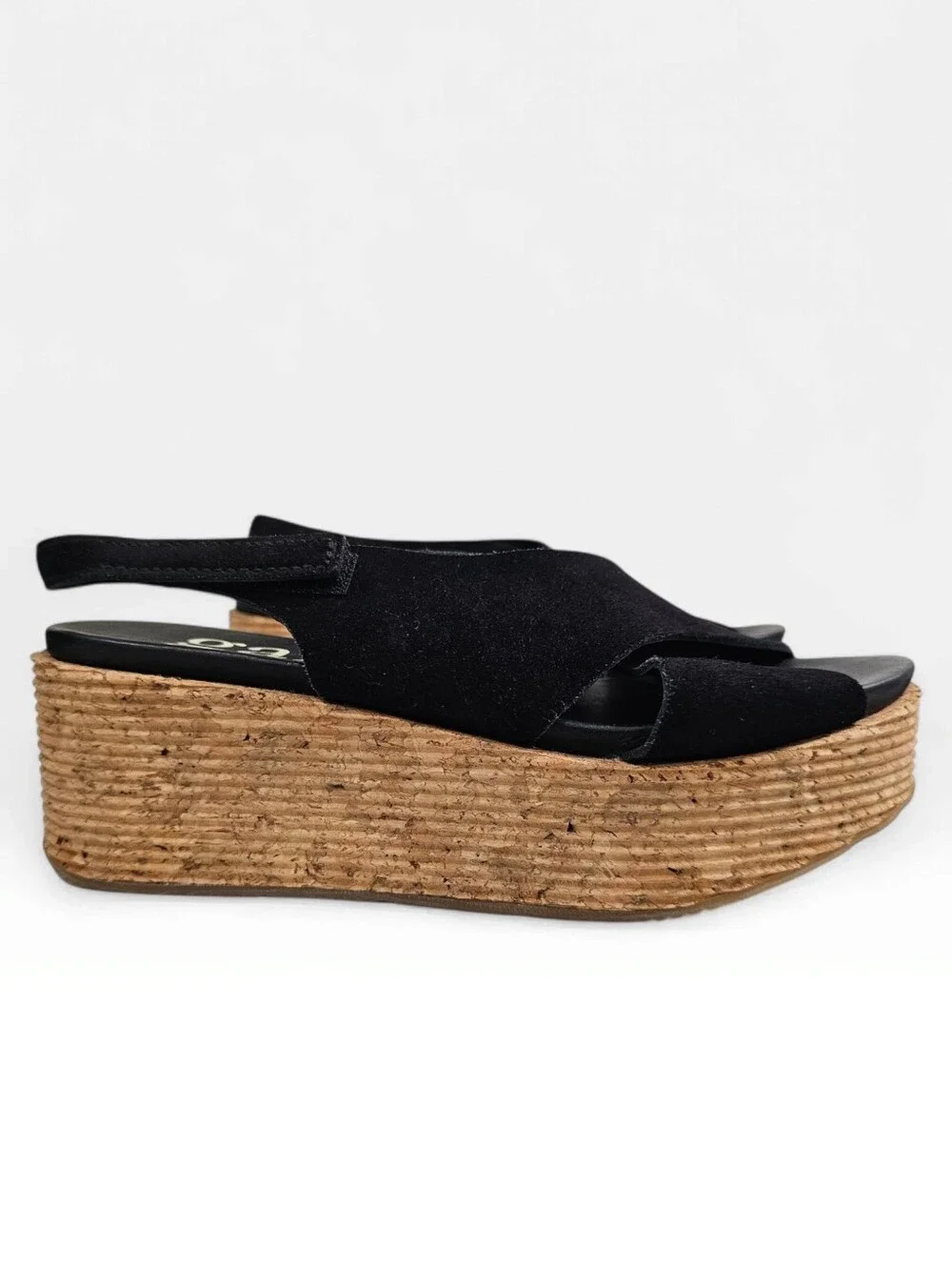 PEDRO GARCIA Nadira Blk Suede Platform Criss Cross Slingback Sandals 36.5/6.5M